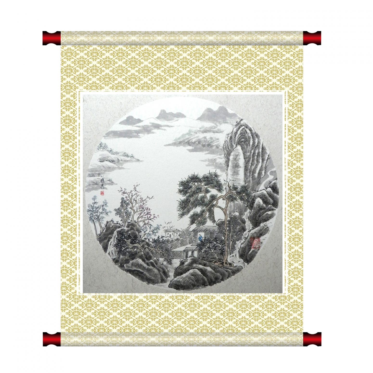 蔡國(guó)英國(guó)畫作品《【水墨山水】作者蔡國(guó)英》【圖1】