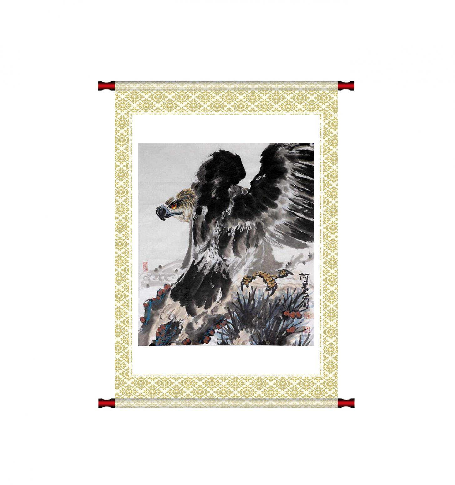 王貴燁國畫作品《【鷹眼如炬】作者王貴燁》【圖1】