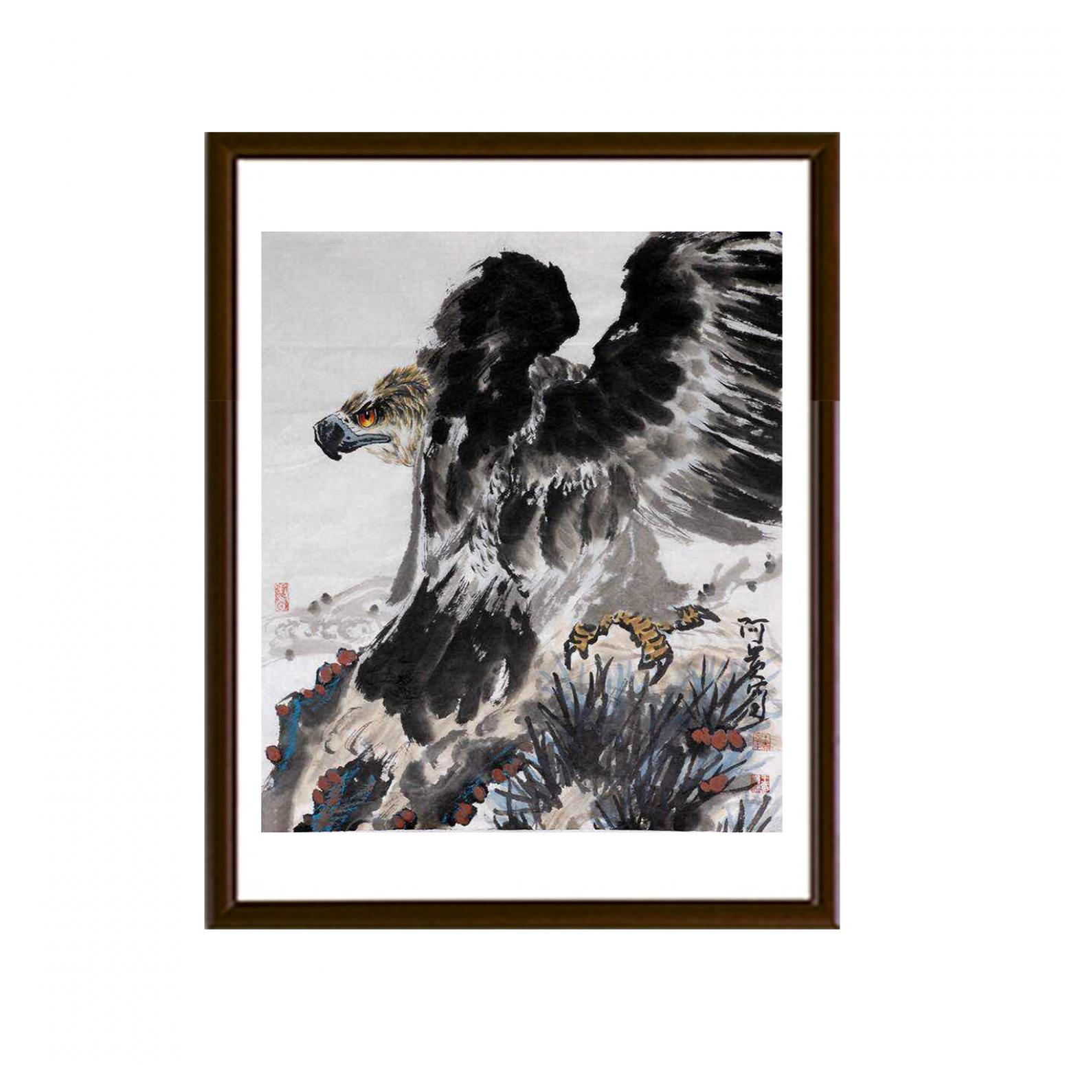 王貴燁國畫作品《【鷹眼如炬】作者王貴燁》【圖2】