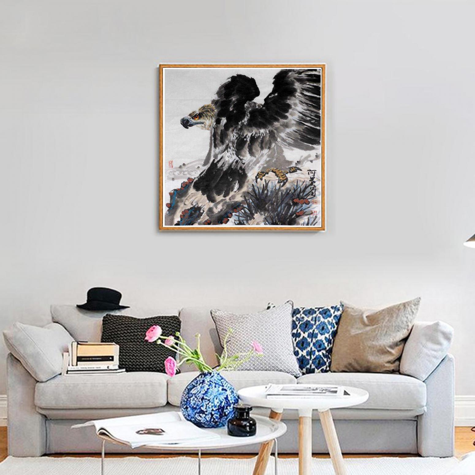 王貴燁國畫作品《【鷹眼如炬】作者王貴燁》【圖3】