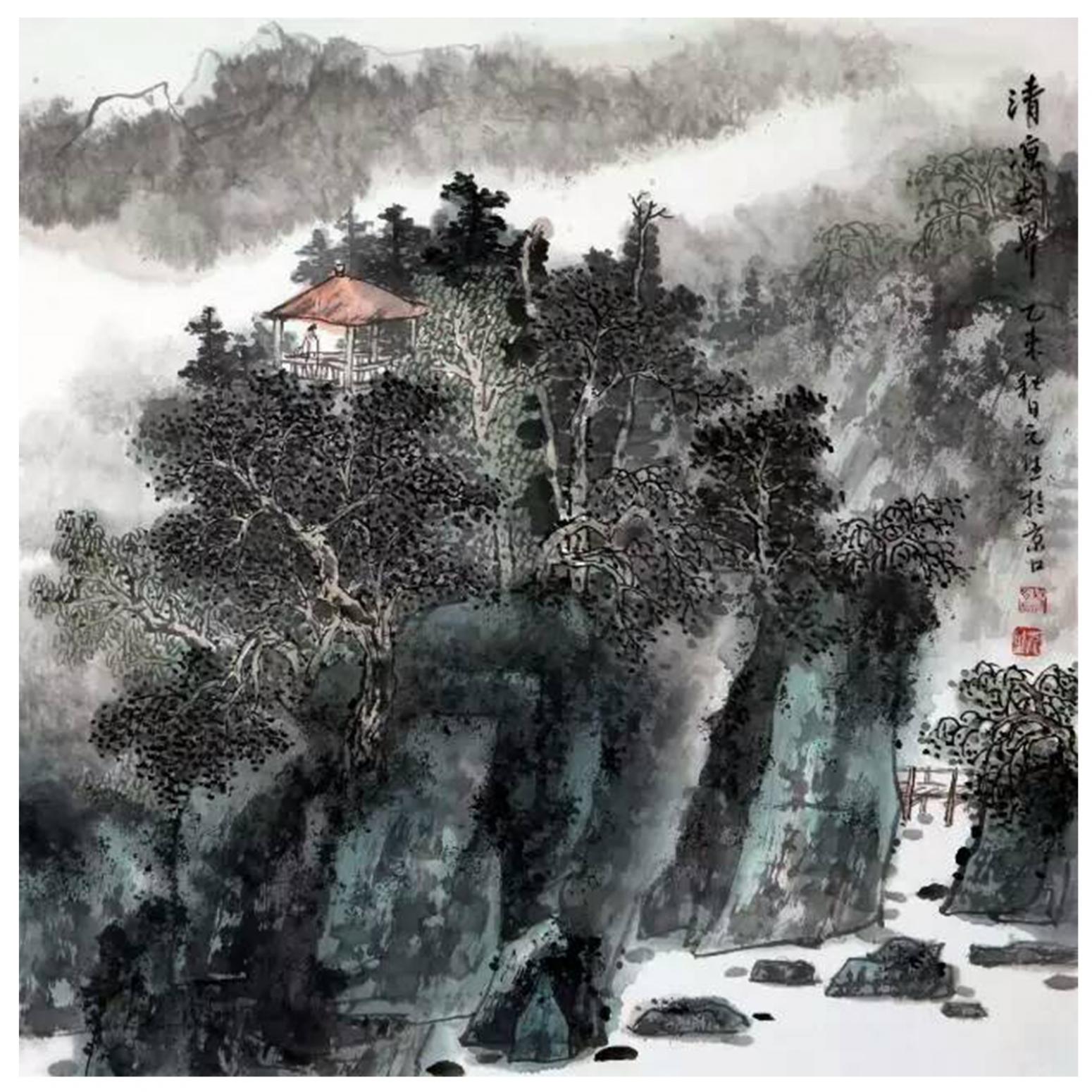 蔣元生國(guó)畫作品《【山水5】作者蔣元生》