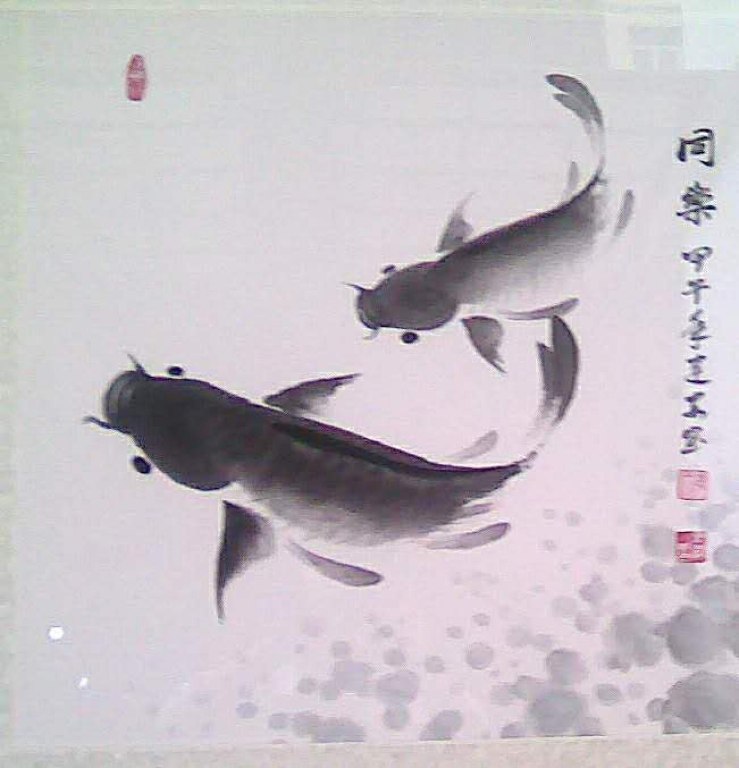 陳建安國畫作品《【魚2 裱好】作者陳建安》【圖0】