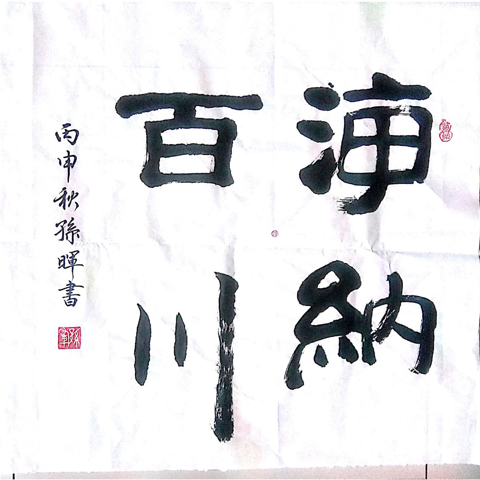 孫暉書(shū)法作品《【海納百川 】作者孫暉》