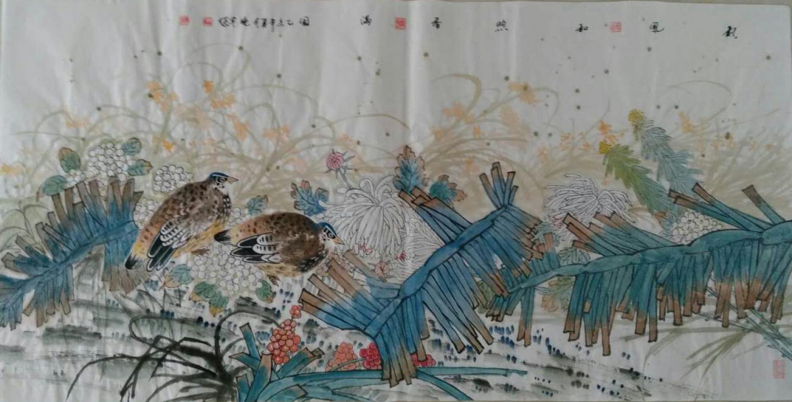 尹曉軍國畫作品《【秋風(fēng)和照香滿園】作者尹曉軍》【圖0】