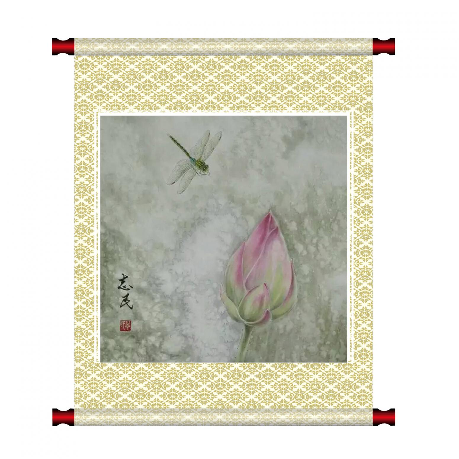 趙志民國畫作品《【荷尖蜻蜓】作者趙志民》【圖1】