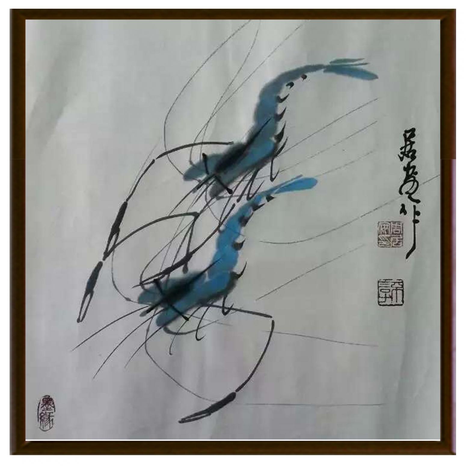 周居安國畫作品《【成雙成對2】作者周居安》【圖2】