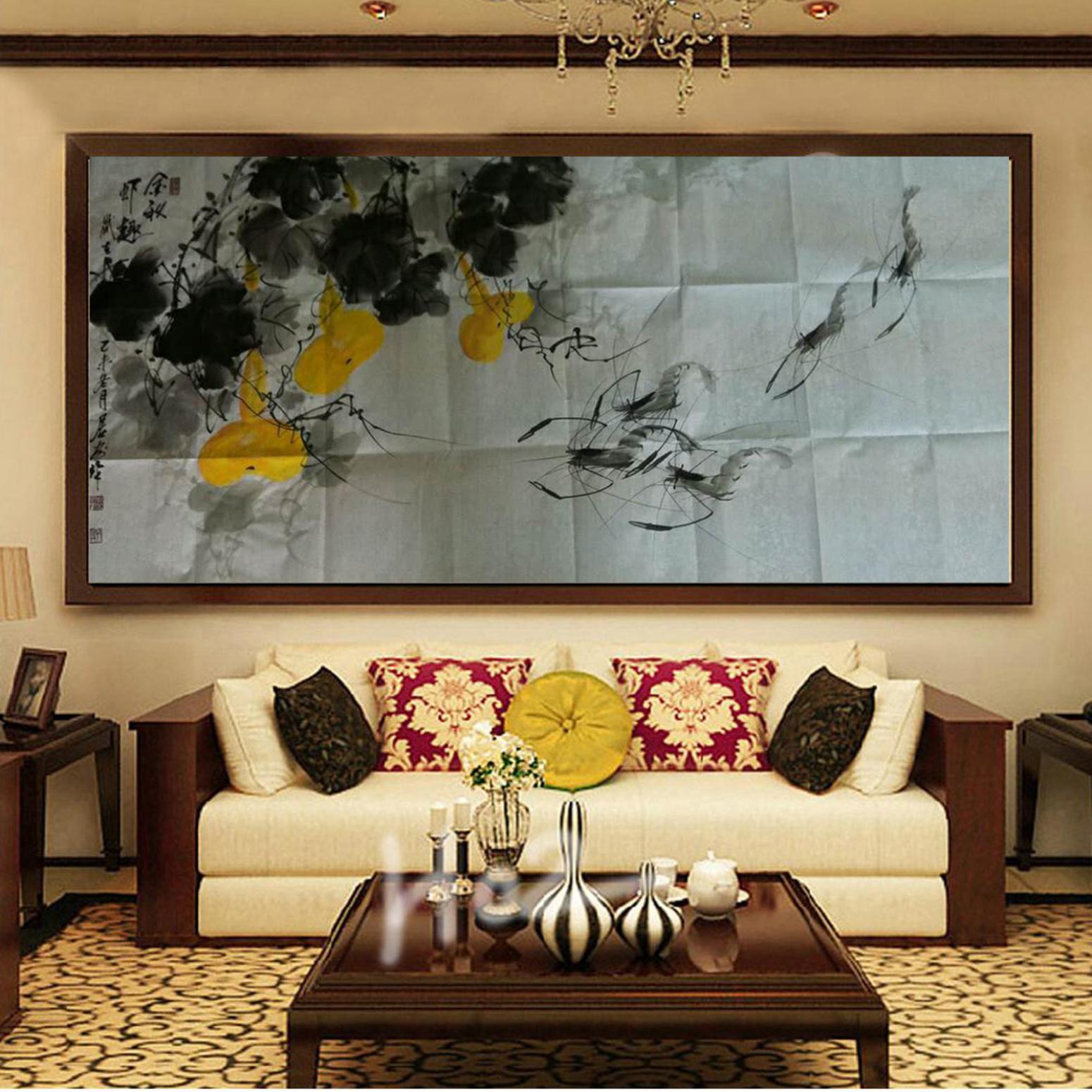 周居安國畫作品《【瓜果游蝦圖】作者周居安》【圖3】