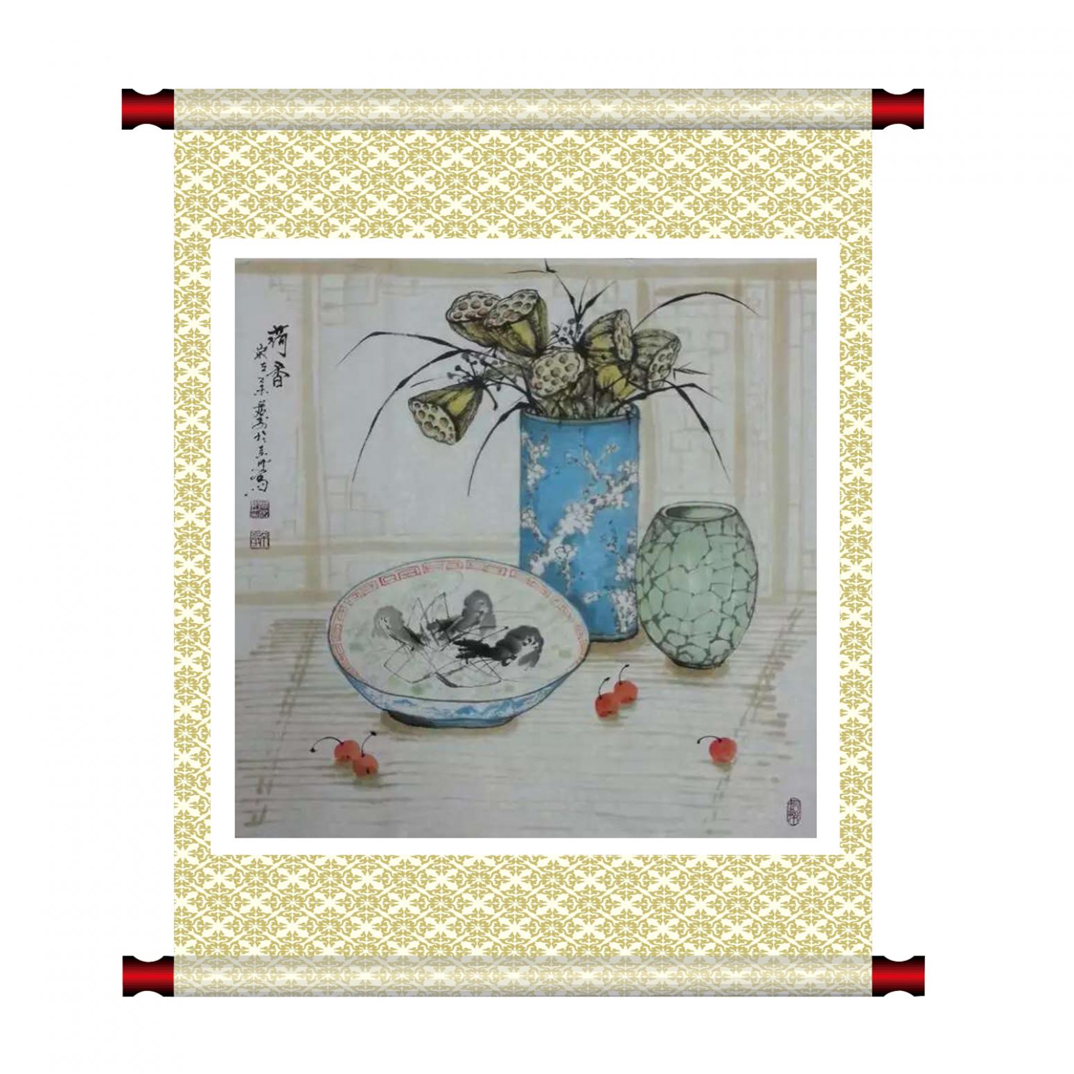 周居安國畫作品《【荷香】作者周居安》【圖1】