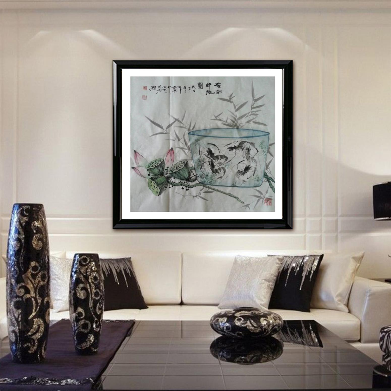 周居安國畫作品《【荷香蝦趣圖】作者周居安》【圖3】