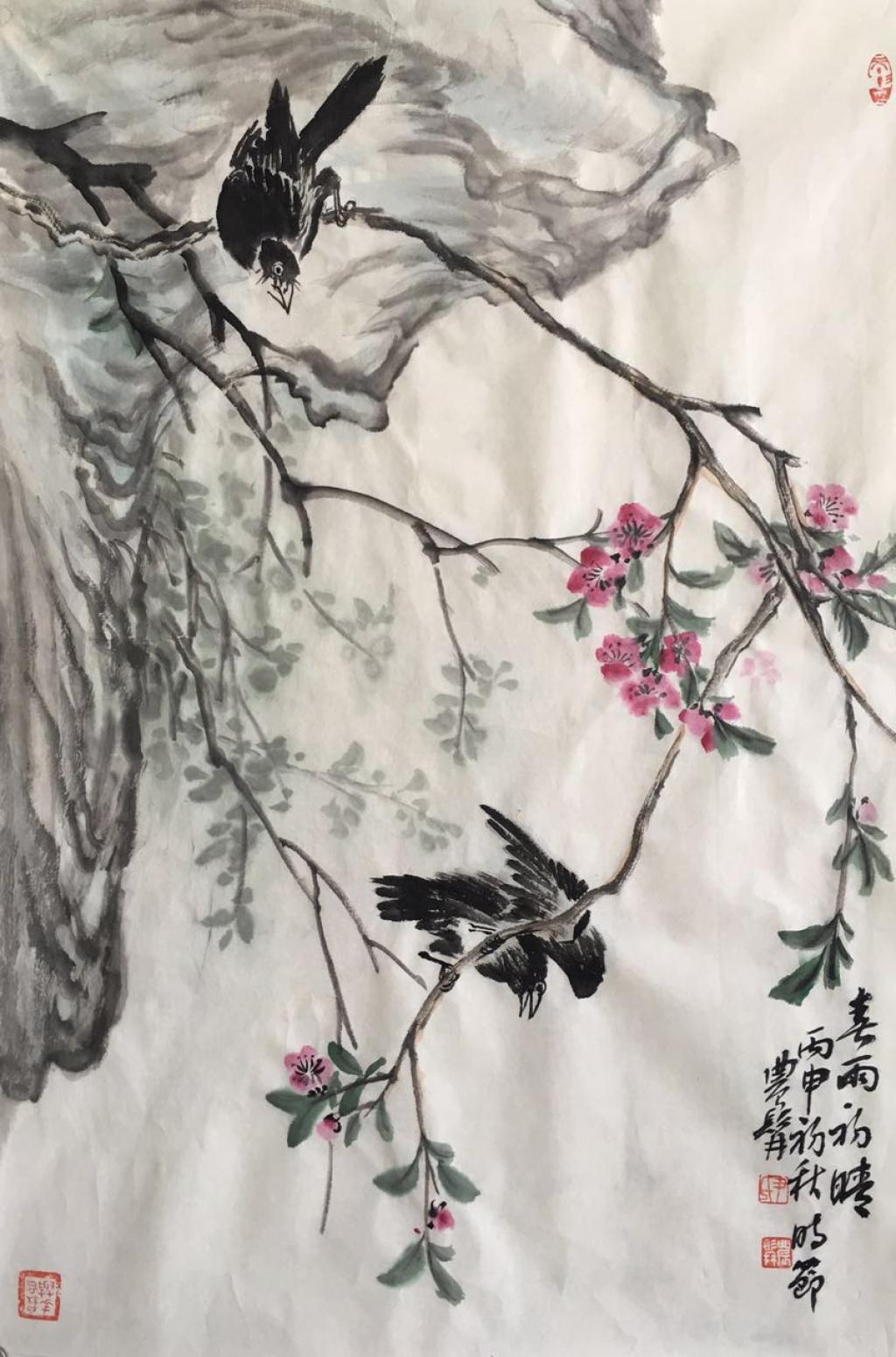 尹站前國(guó)畫(huà)作品《【春雨初晴】作者尹站前》【圖0】