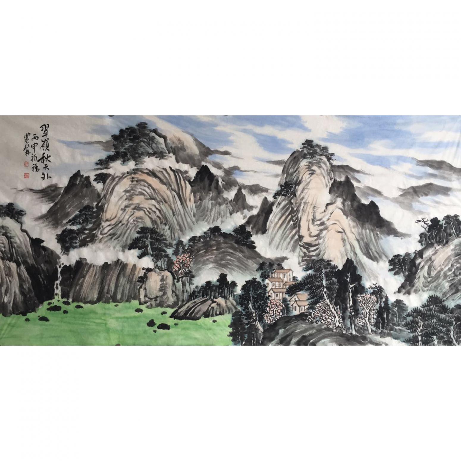 尹站前國畫作品《【翠顛秋天外】作者尹站前》