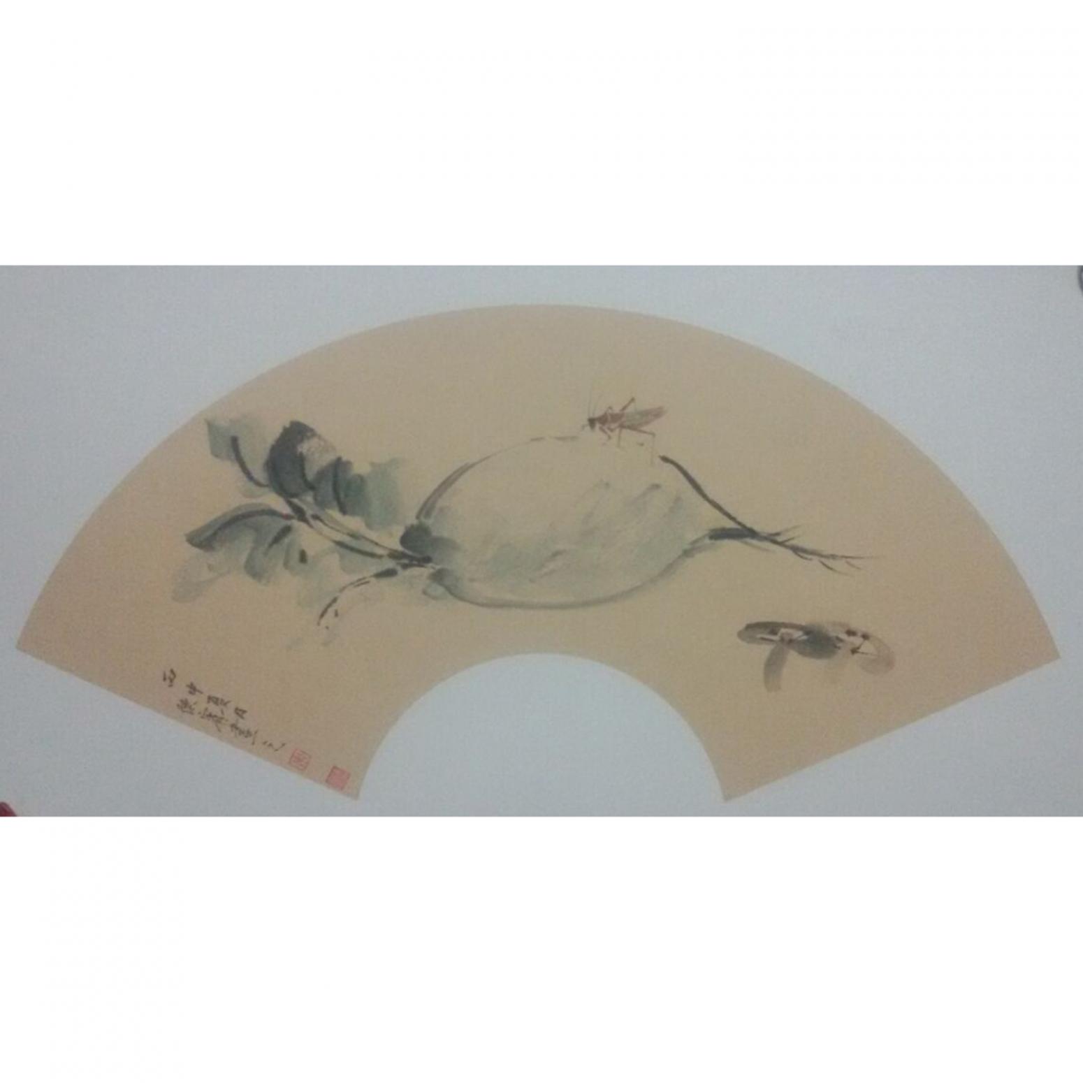 朱德賓國(guó)畫(huà)作品《【花鳥(niǎo)扇面4】作者朱德賓》
