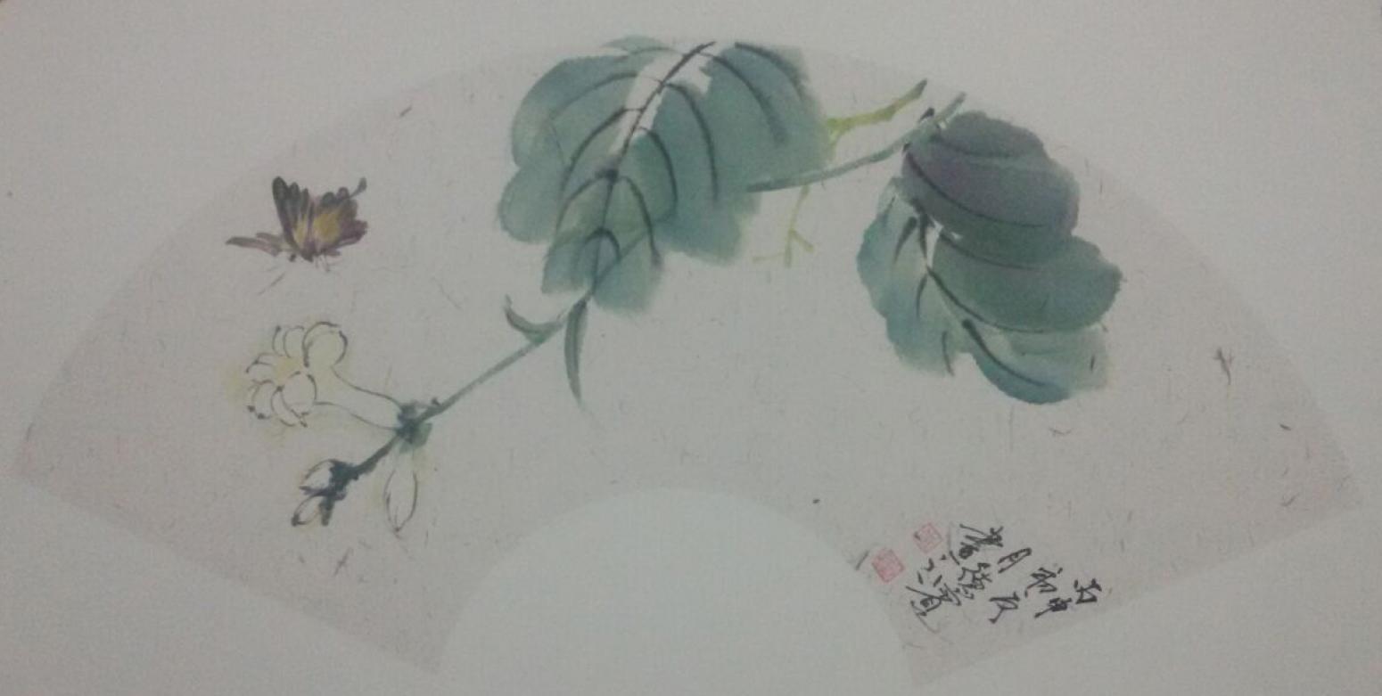 朱德賓國畫作品《【花鳥扇面7】作者朱德賓》【圖0】