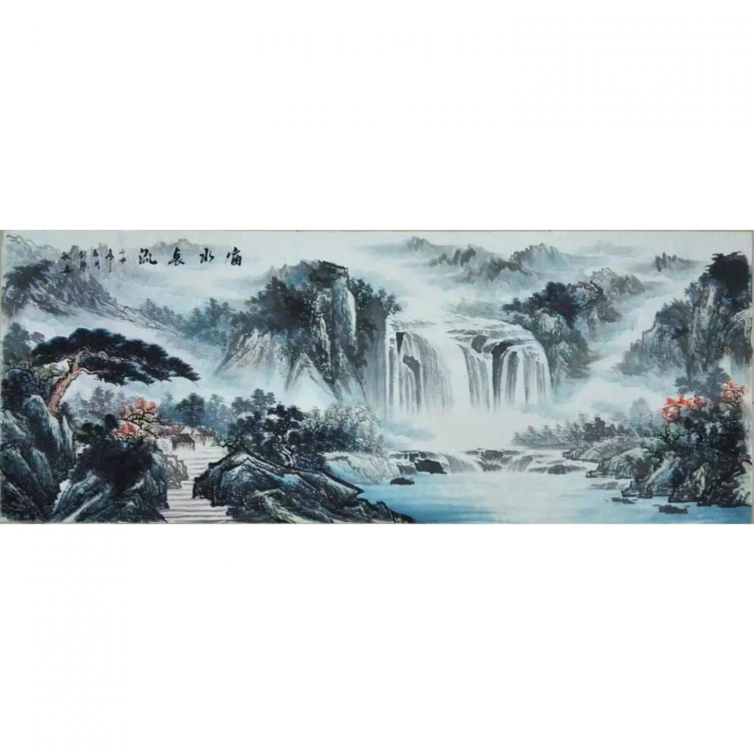 劉慧敏國畫作品《【富水長流1】作者劉慧敏》