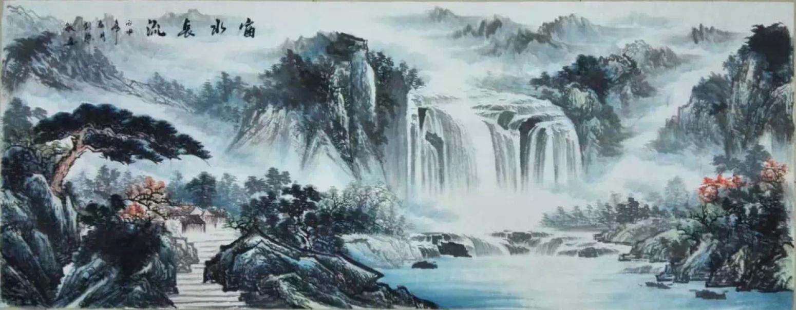 劉慧敏國畫作品《【富水長流1】作者劉慧敏》【圖0】