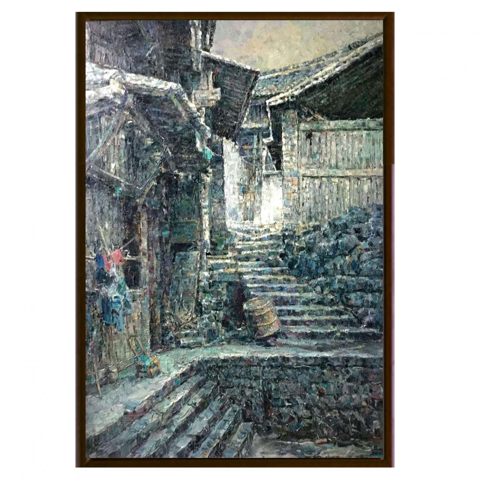 朱明油畫作品《【老家鄉(xiāng)】作者朱明》【圖2】
