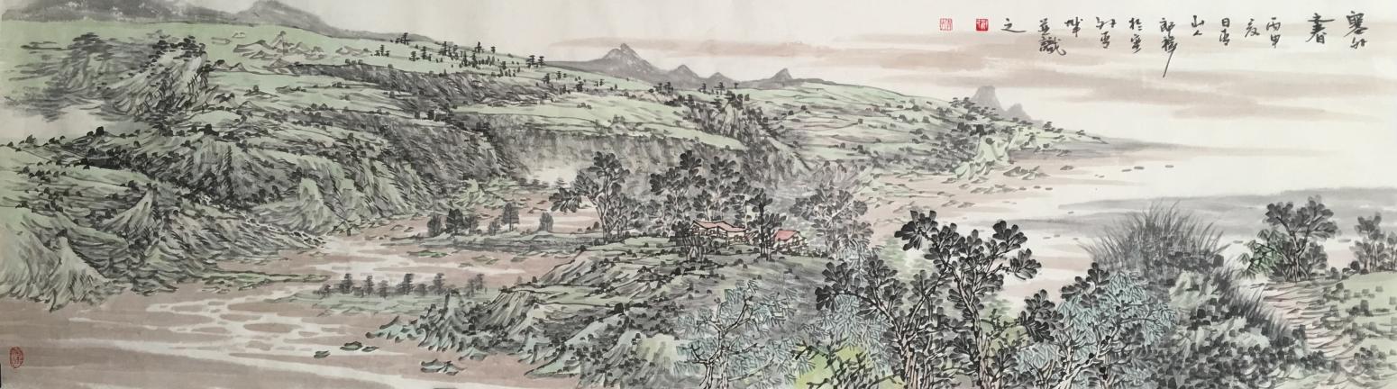 郎祎國畫作品《【塞外】作者郎祎》【圖0】