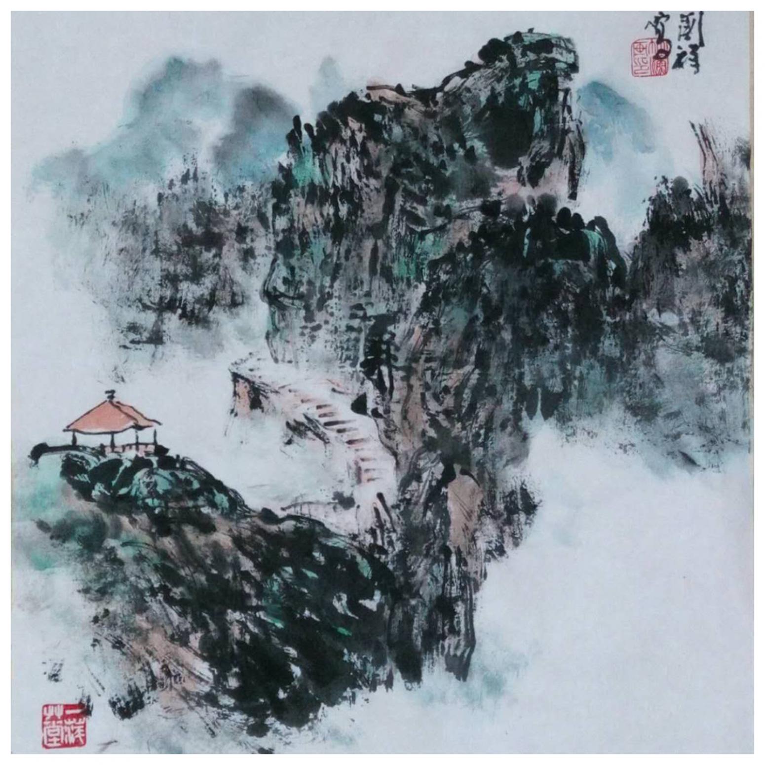 丁國(guó)祥國(guó)畫作品《【山水3】作者丁國(guó)祥》