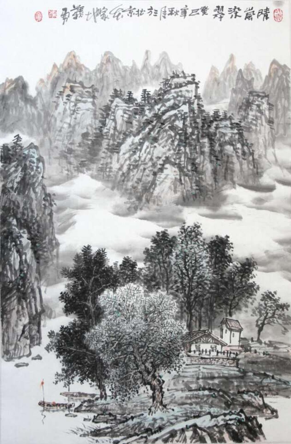 梁義勇國畫作品《【山水1】作者梁義勇》【圖0】