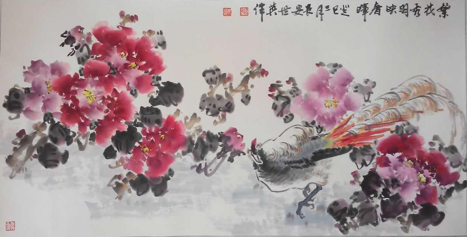 毛世英國畫作品《【繁花秀明映春暉】作者毛世英》【圖0】