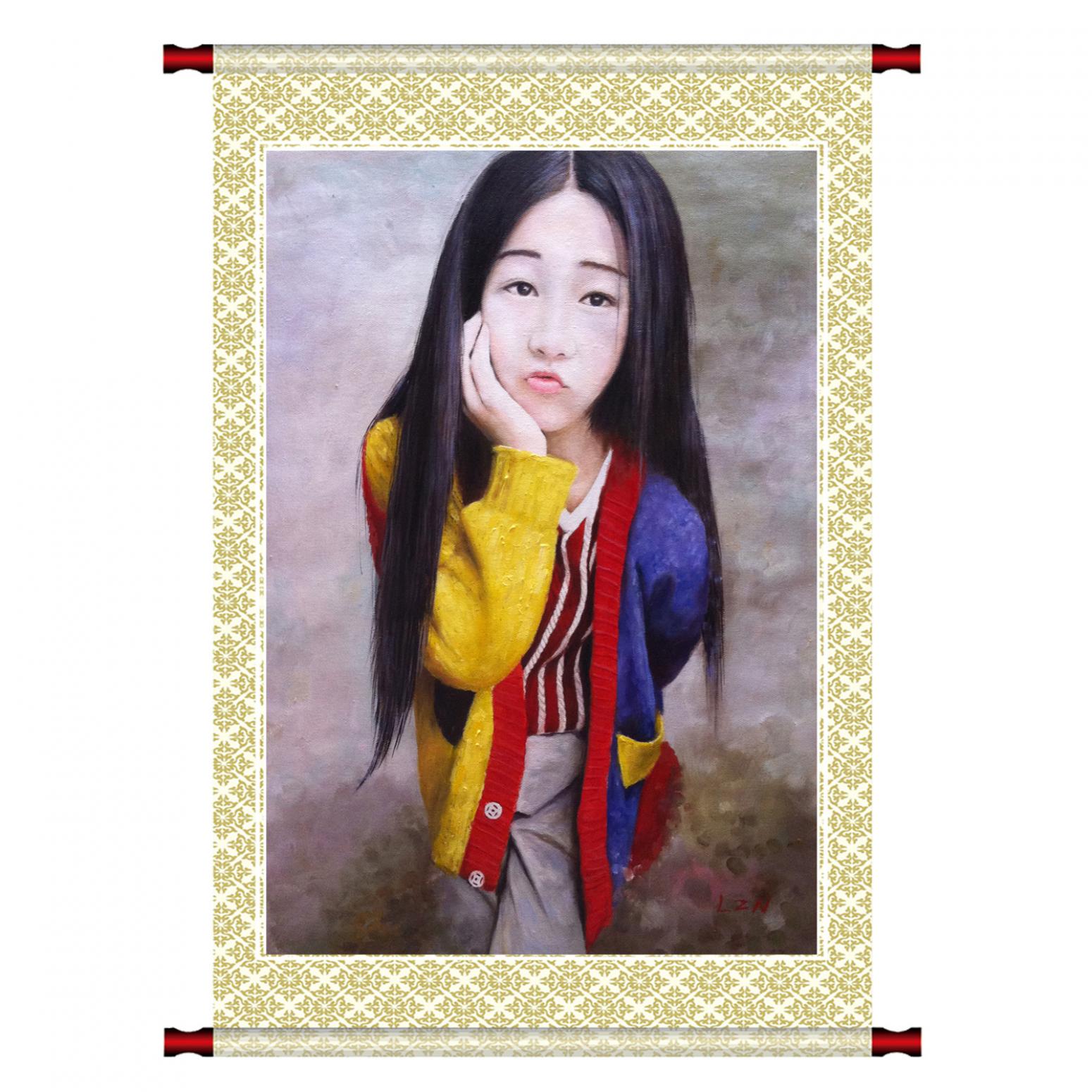 凌振寧油畫作品《【女孩】作者凌振寧》【圖1】