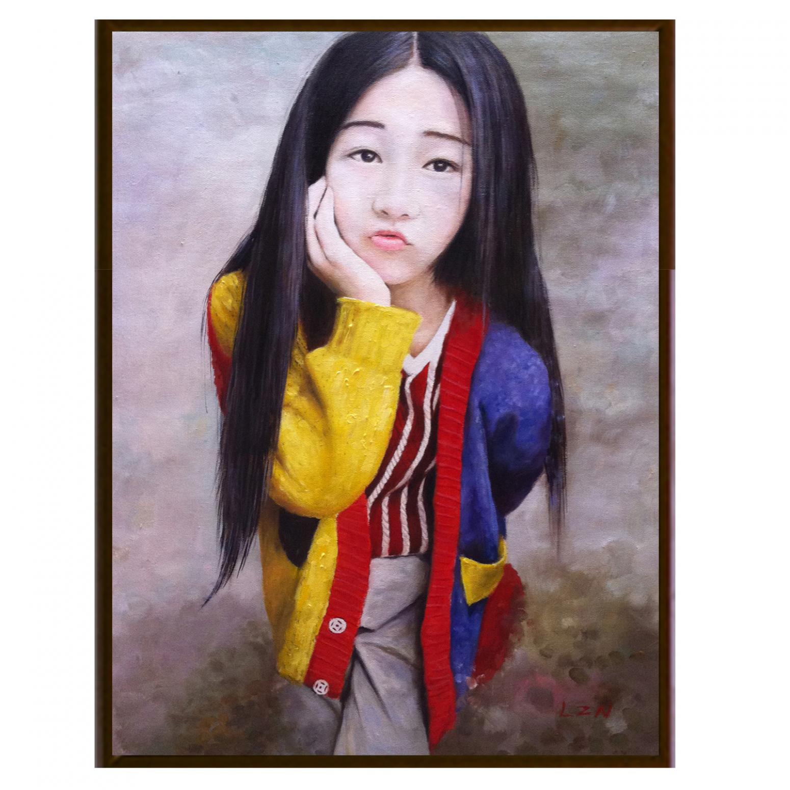 凌振寧油畫作品《【女孩】作者凌振寧》【圖2】