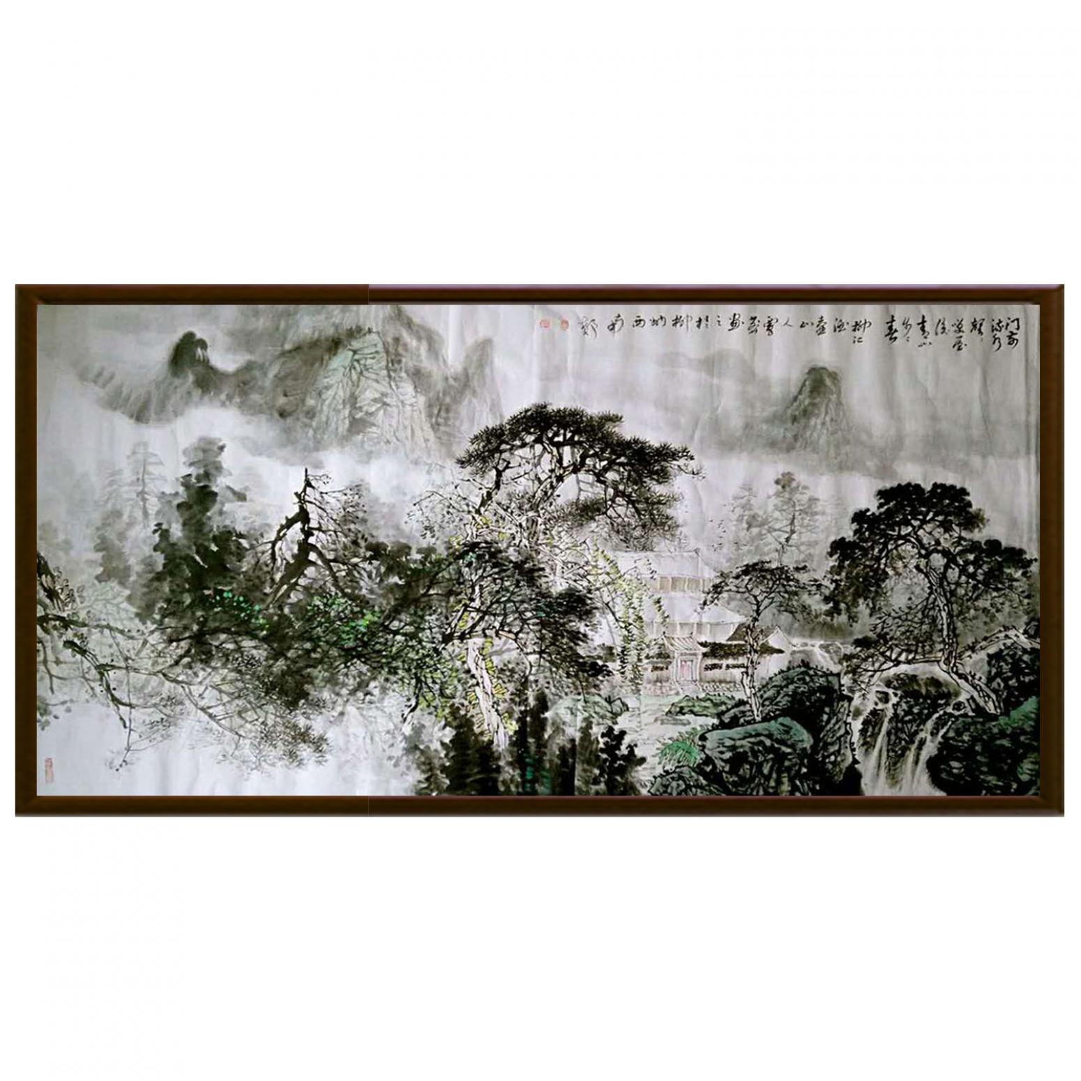 覃莽國畫作品《【仙境裊繞】作者覃莽》【圖2】