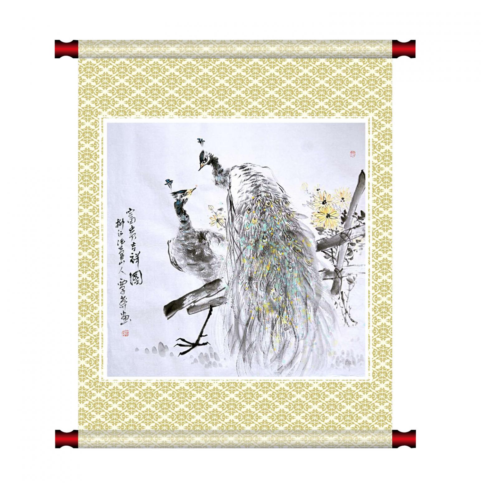 覃莽國畫作品《【富貴吉祥圖】作者覃莽》【圖1】