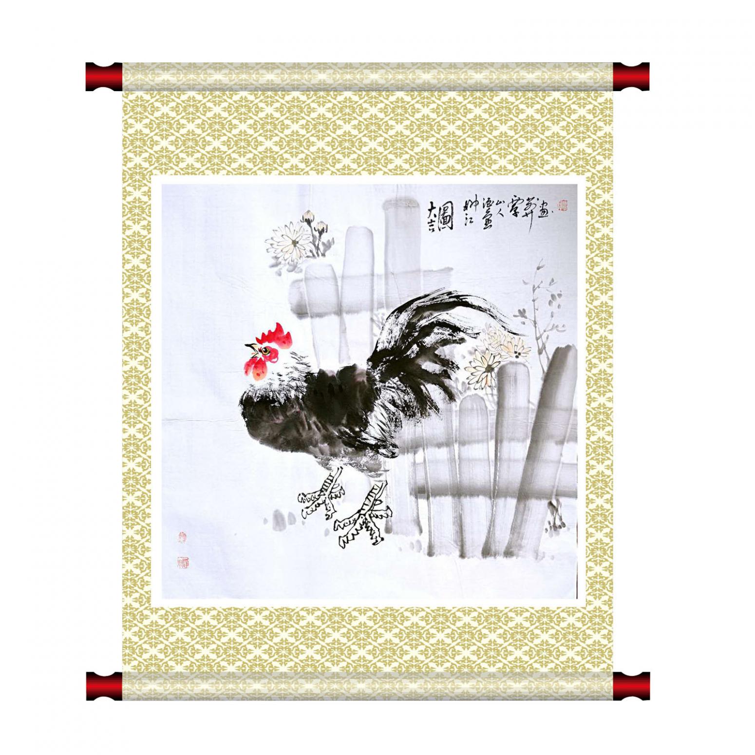 覃莽國(guó)畫(huà)作品《【大吉圖】作者覃莽》【圖1】