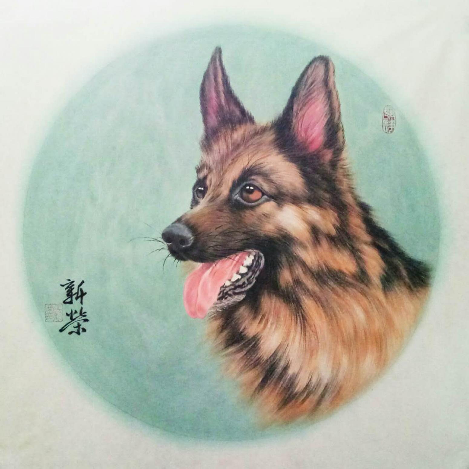 馬新榮國畫作品《【狼狗2】作者馬新榮》【圖0】