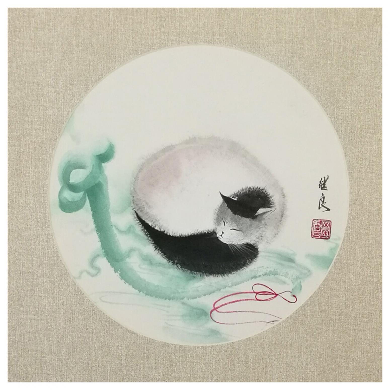 徐繼良國畫作品《【貓2】作者徐繼良》