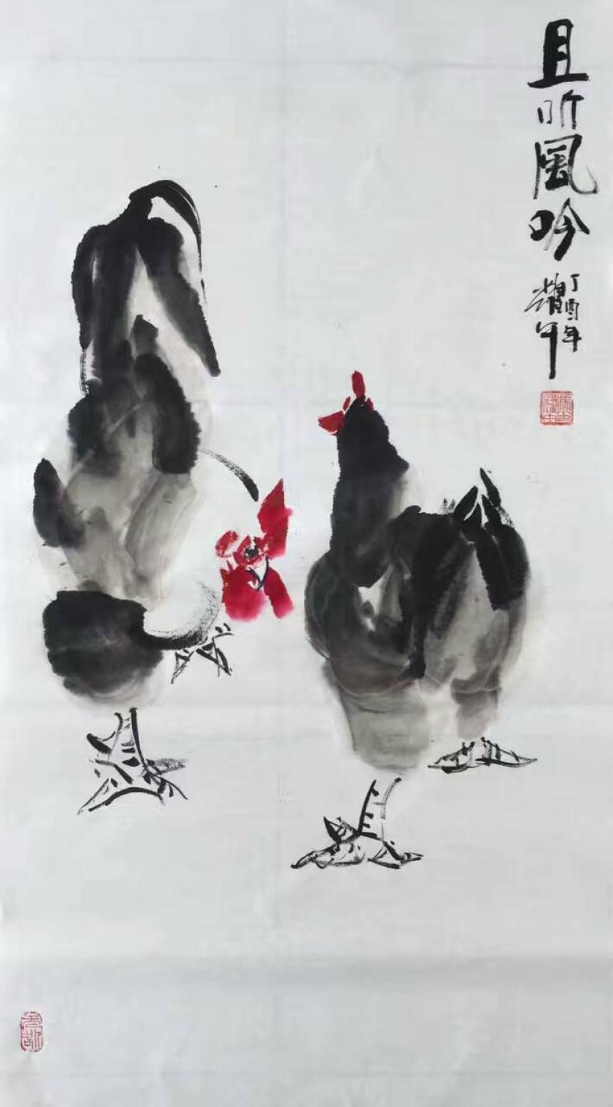 馮耀午國畫作品《【且聽風(fēng)吟】作者馮耀午》【圖0】