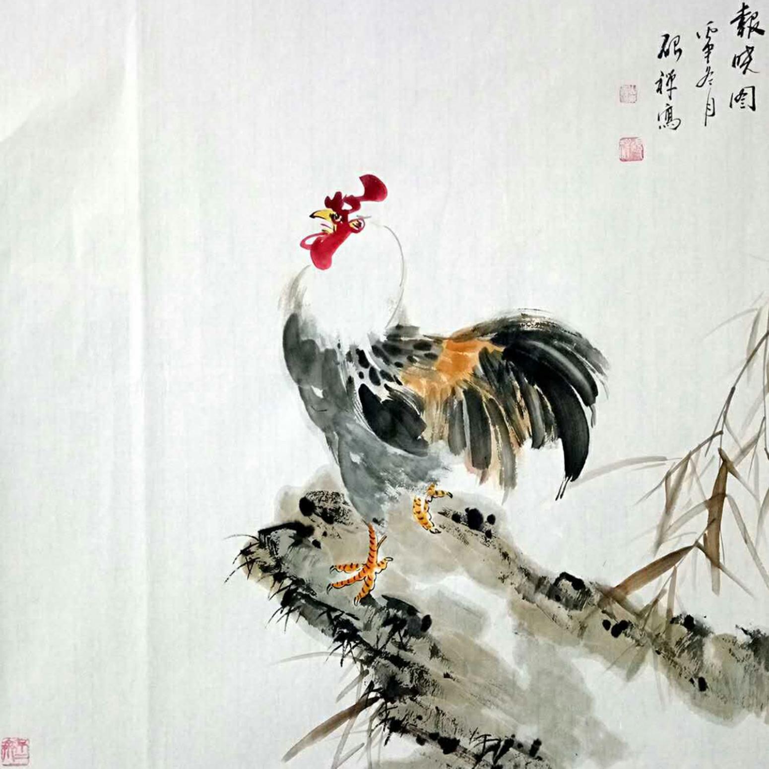 張清永國畫作品《【報(bào)曉圖】》【圖0】