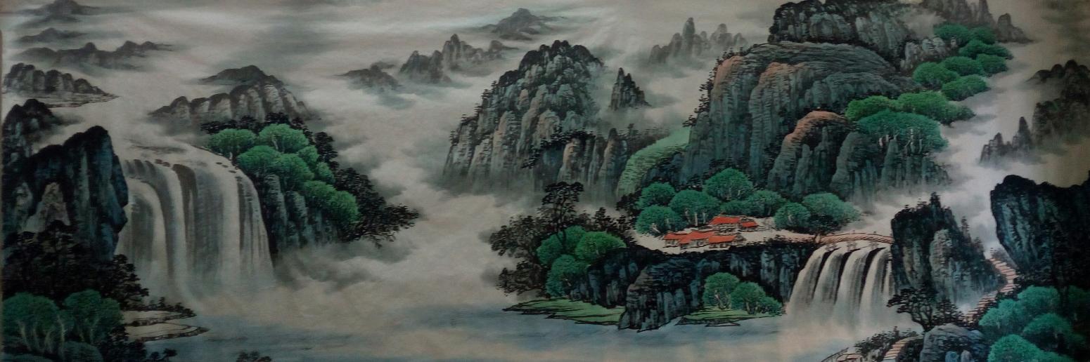 韋杰球國(guó)畫(huà)作品《【高山流水61】作者韋杰球》【圖0】