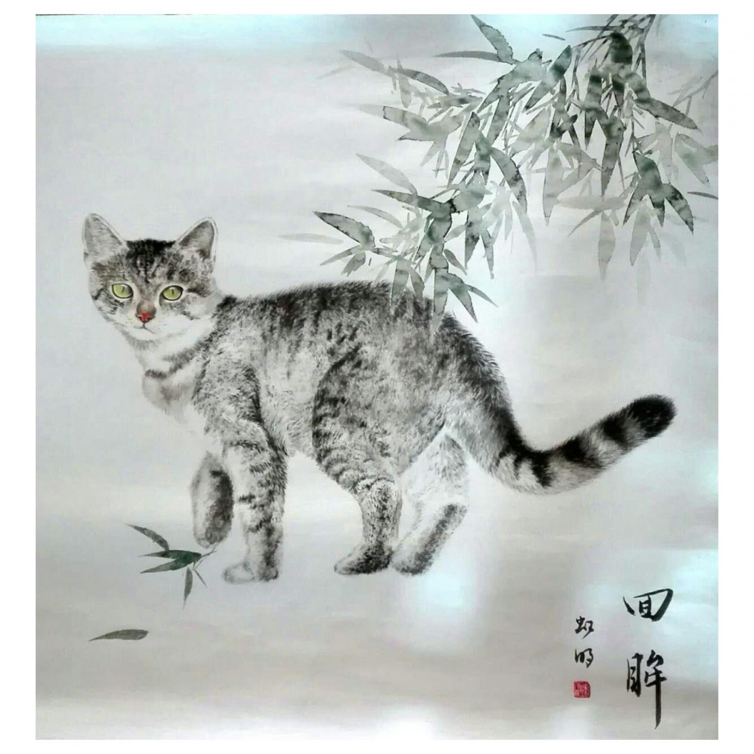 羅虹明國畫作品《【回眸】作者羅虹明》