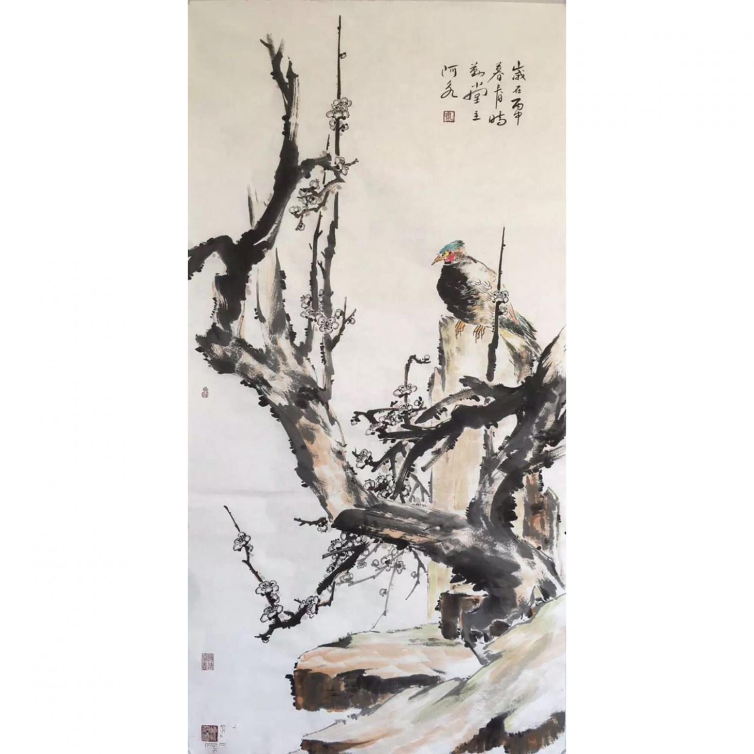 王君永國畫作品《【梅花6】作者王君永》