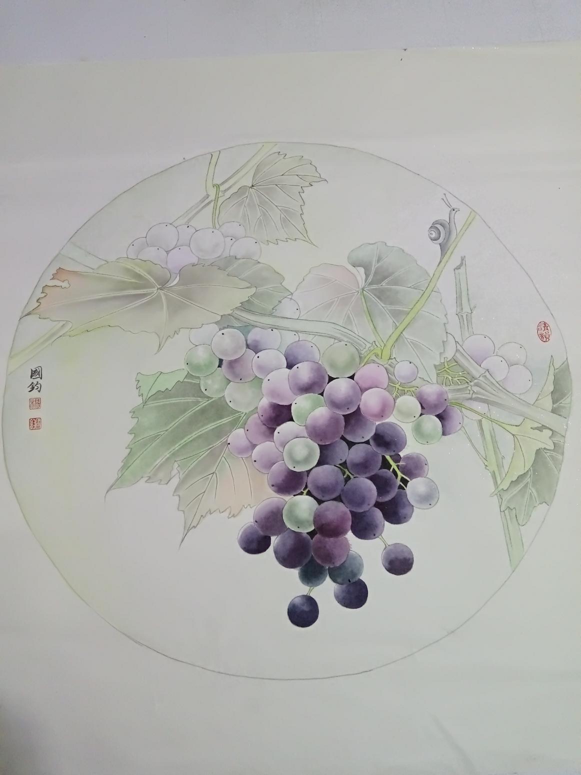 楊國鈞國畫作品《工筆葡萄》