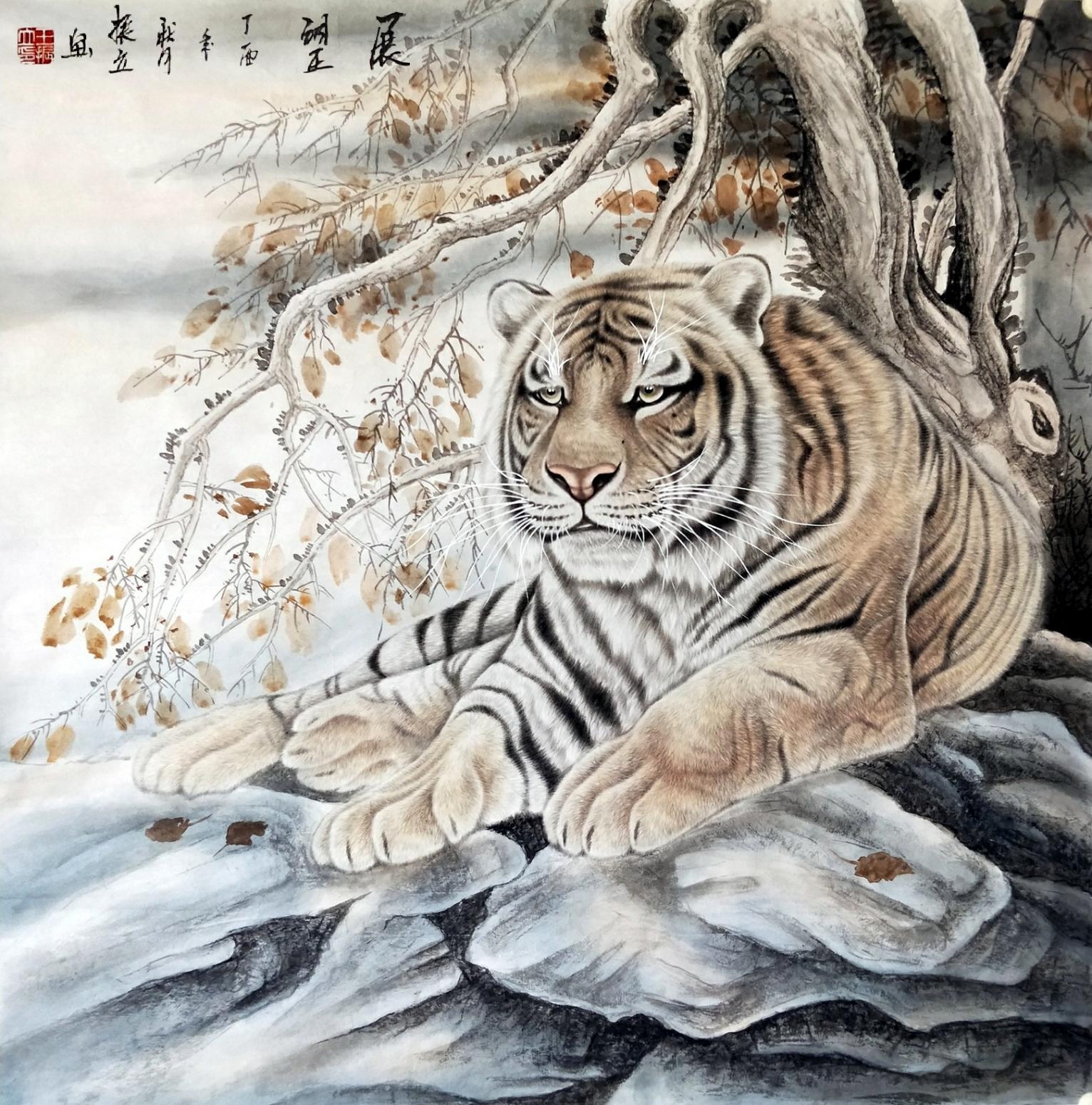 王振立國畫作品《展望 作者王振立》
