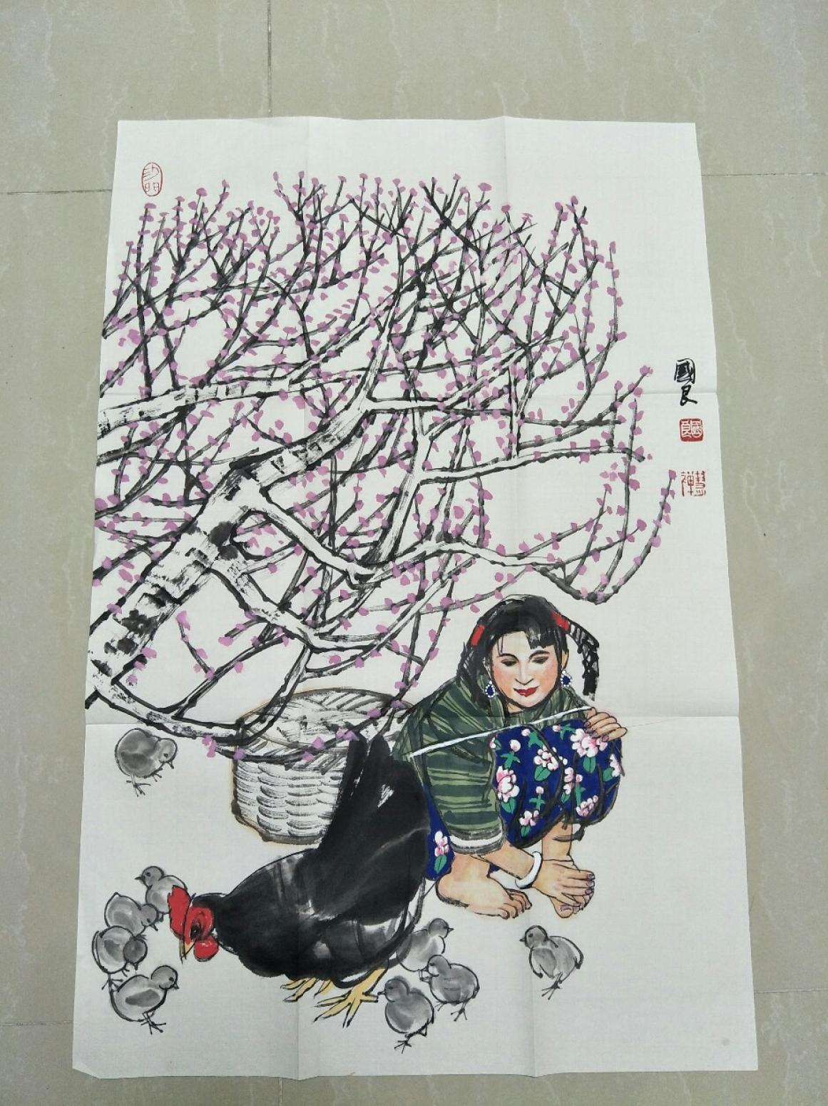 15815454429書法作品《喂雞圖》【圖0】