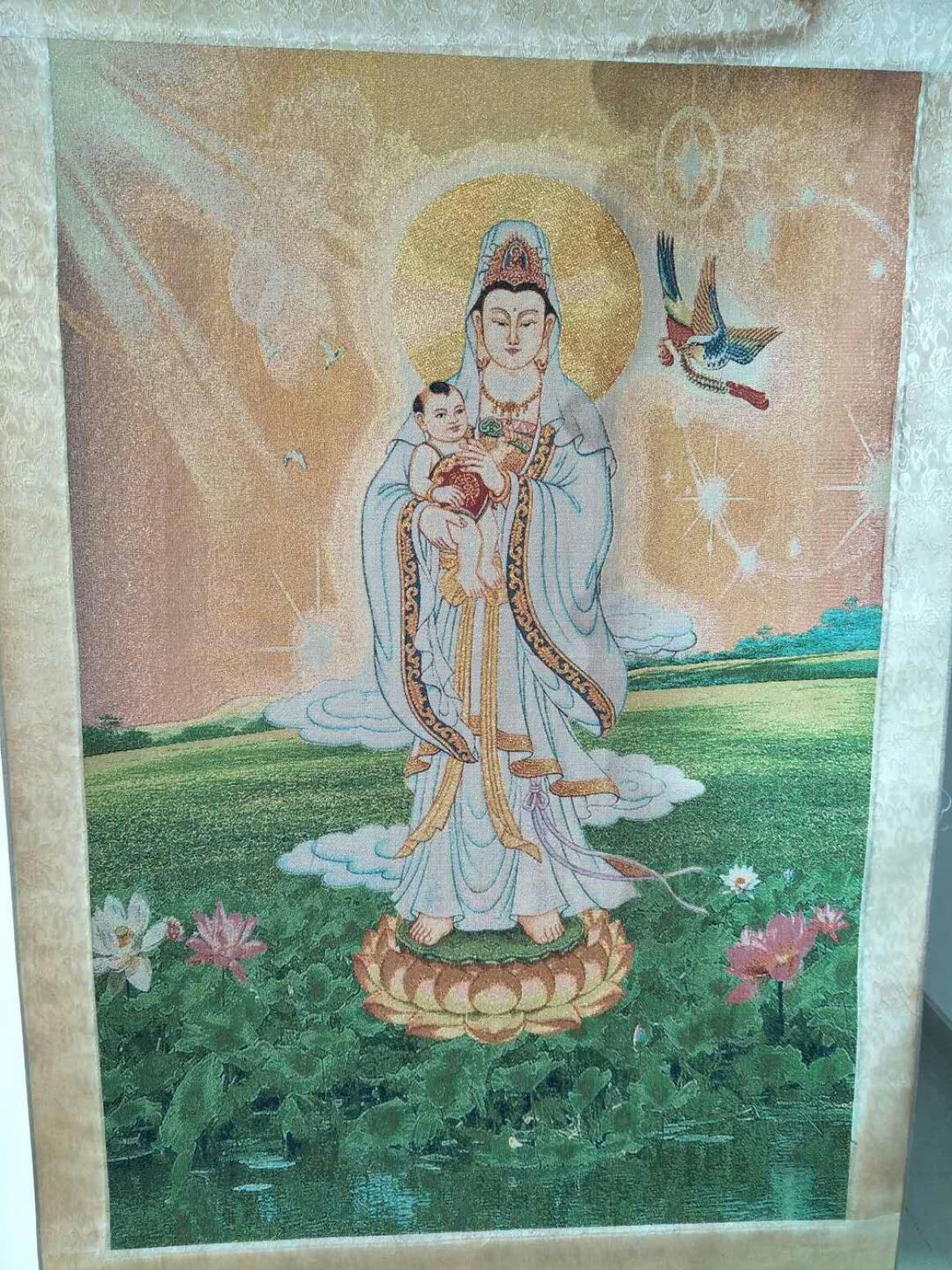 15815454429文玩雜項作品《觀音送子-唐卡》【圖0】
