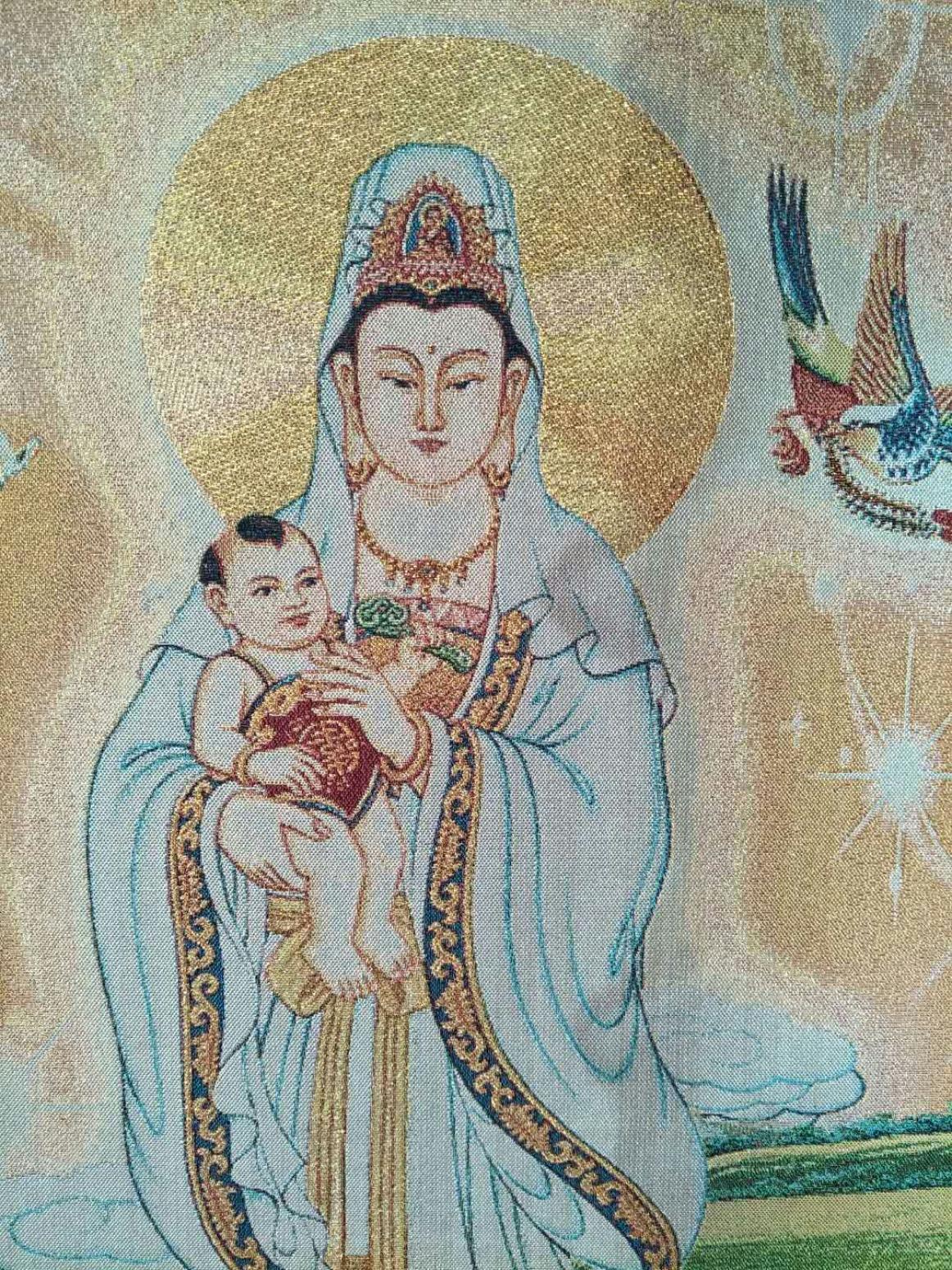 15815454429文玩雜項作品《觀音送子-唐卡》【圖1】
