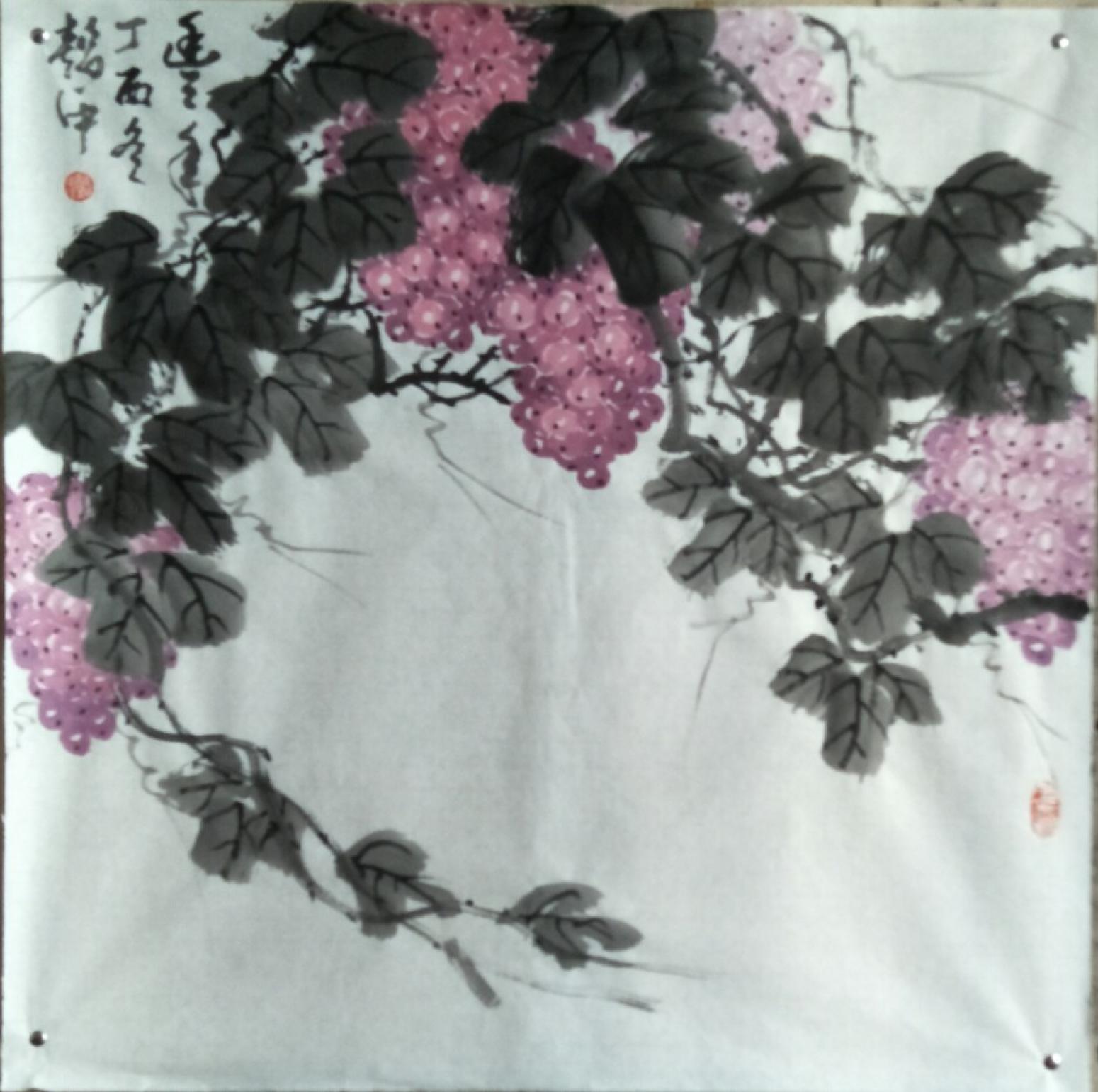 龐懿中國畫作品《豐年》