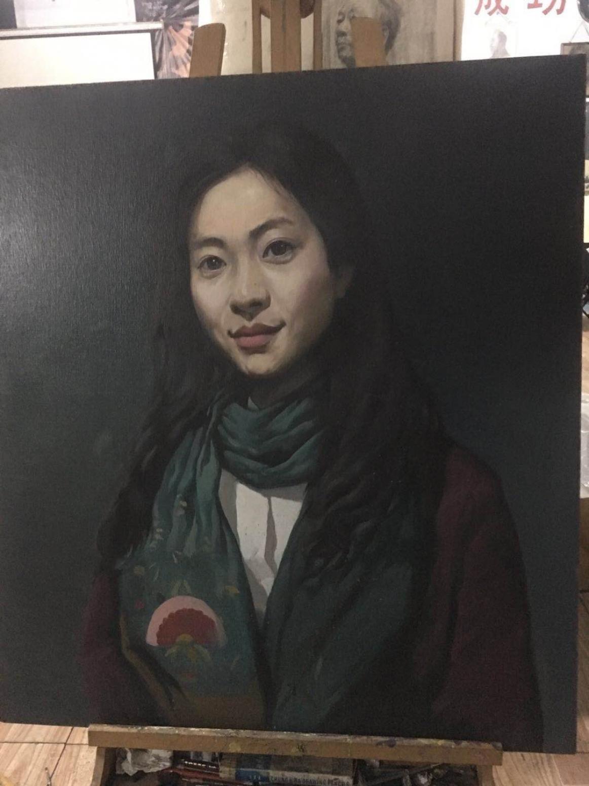 李小建油畫作品《靜思》
