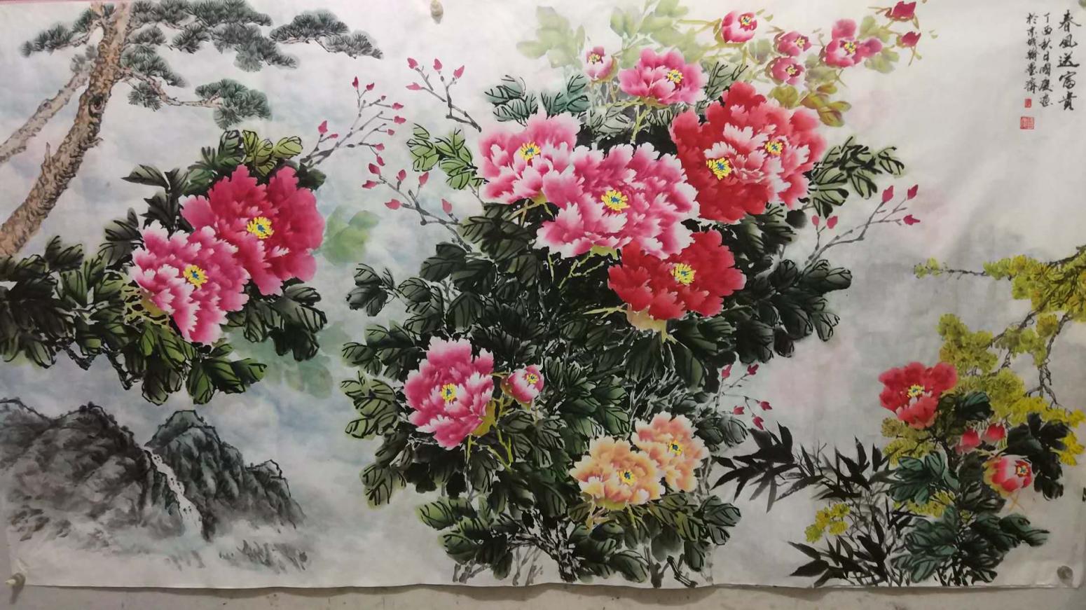 李國慶國畫作品《春風(fēng)送富貴》