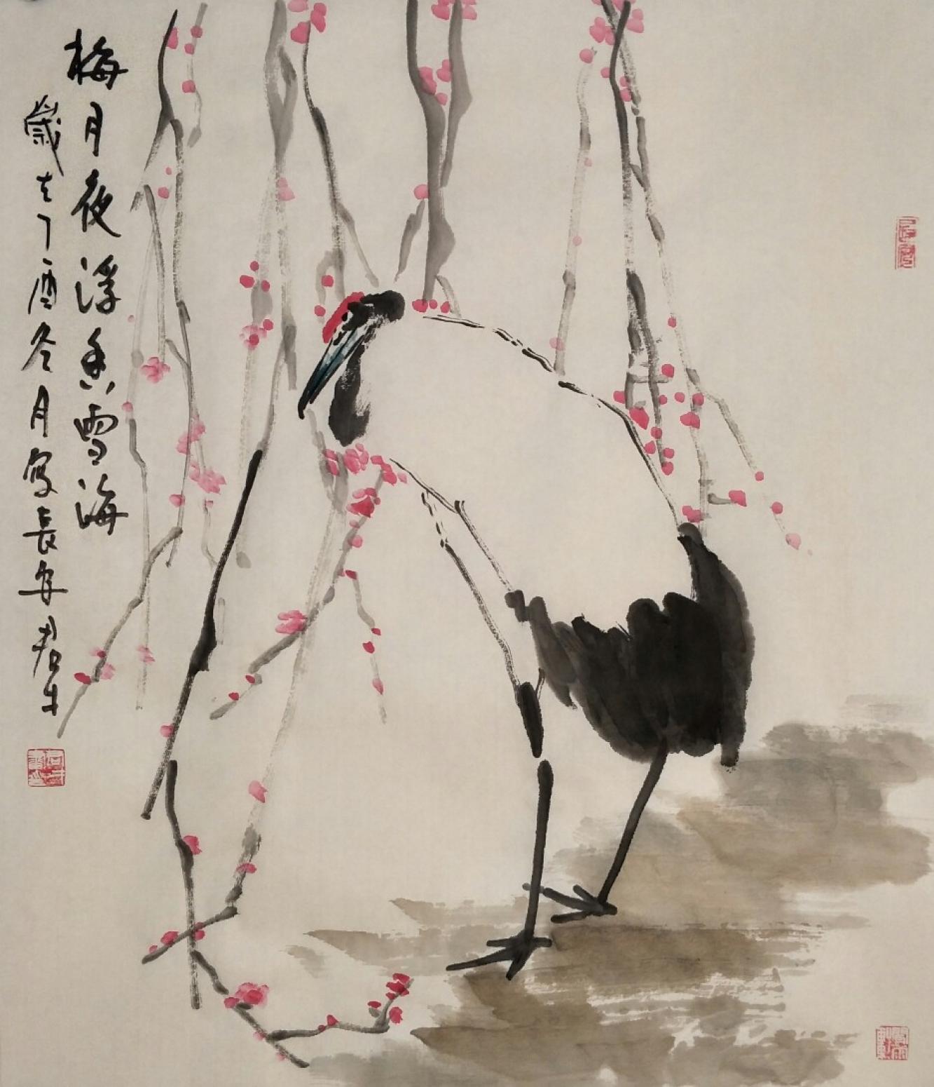 田君才國(guó)畫(huà)作品《長(zhǎng)壽》