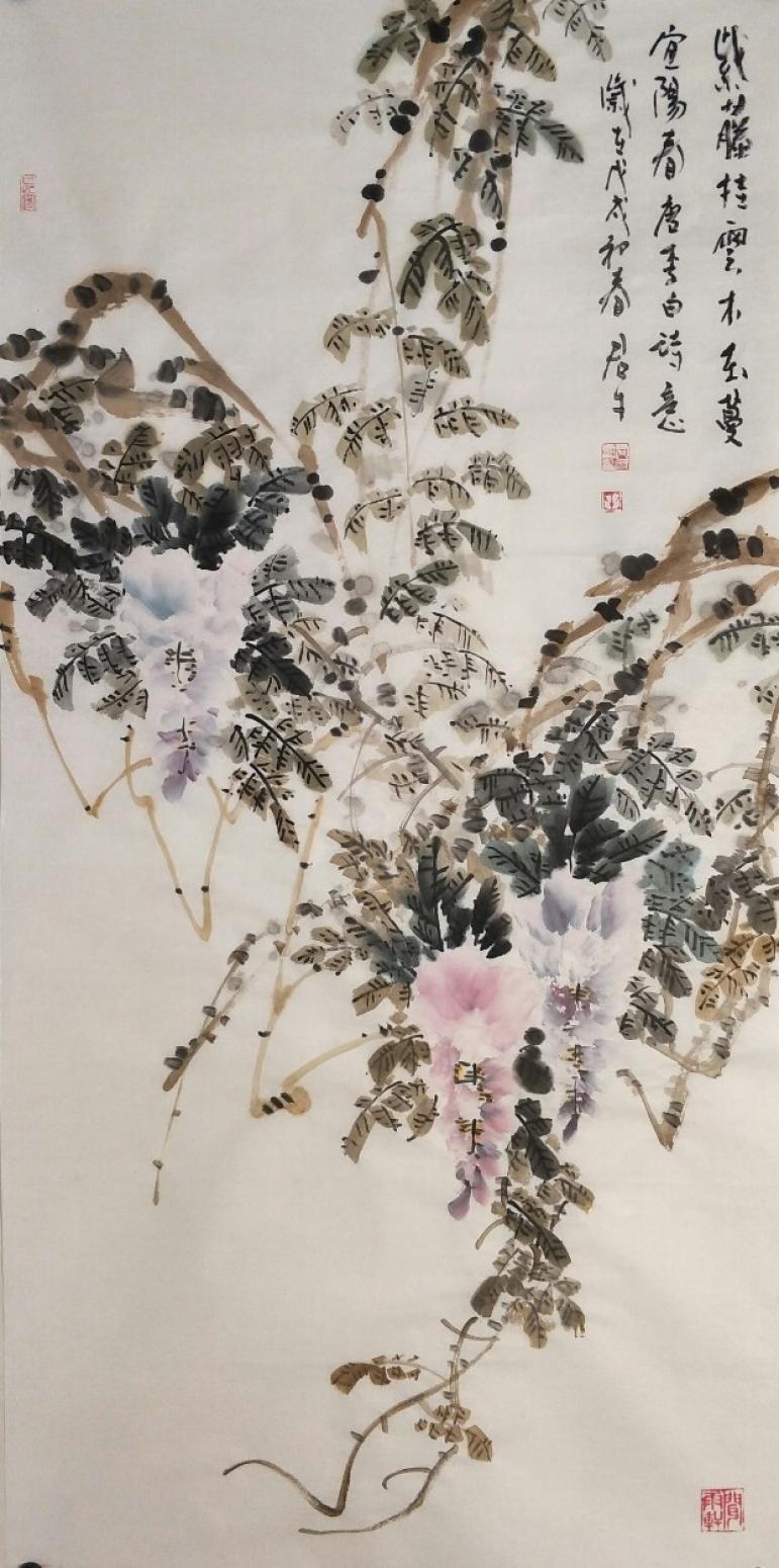 田君才國(guó)畫作品《李白詩(shī)意》