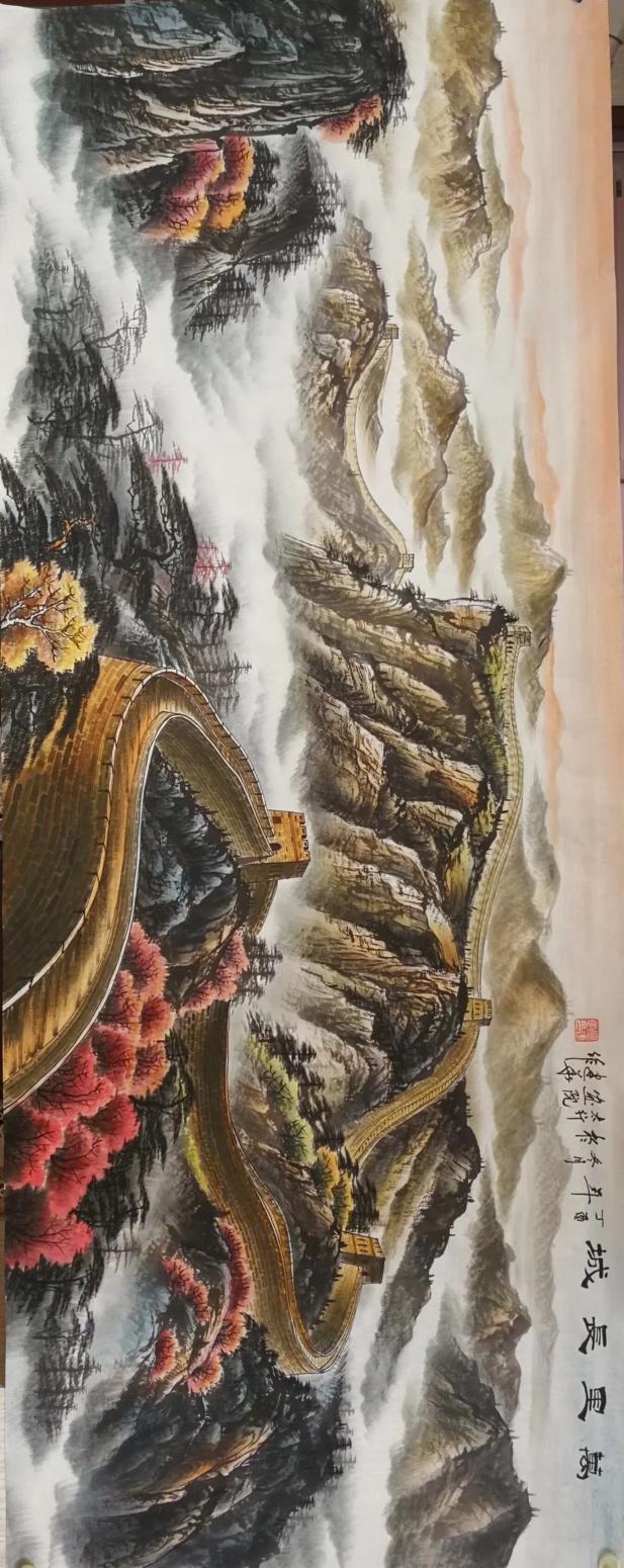 寧建華國畫作品《萬里長城》