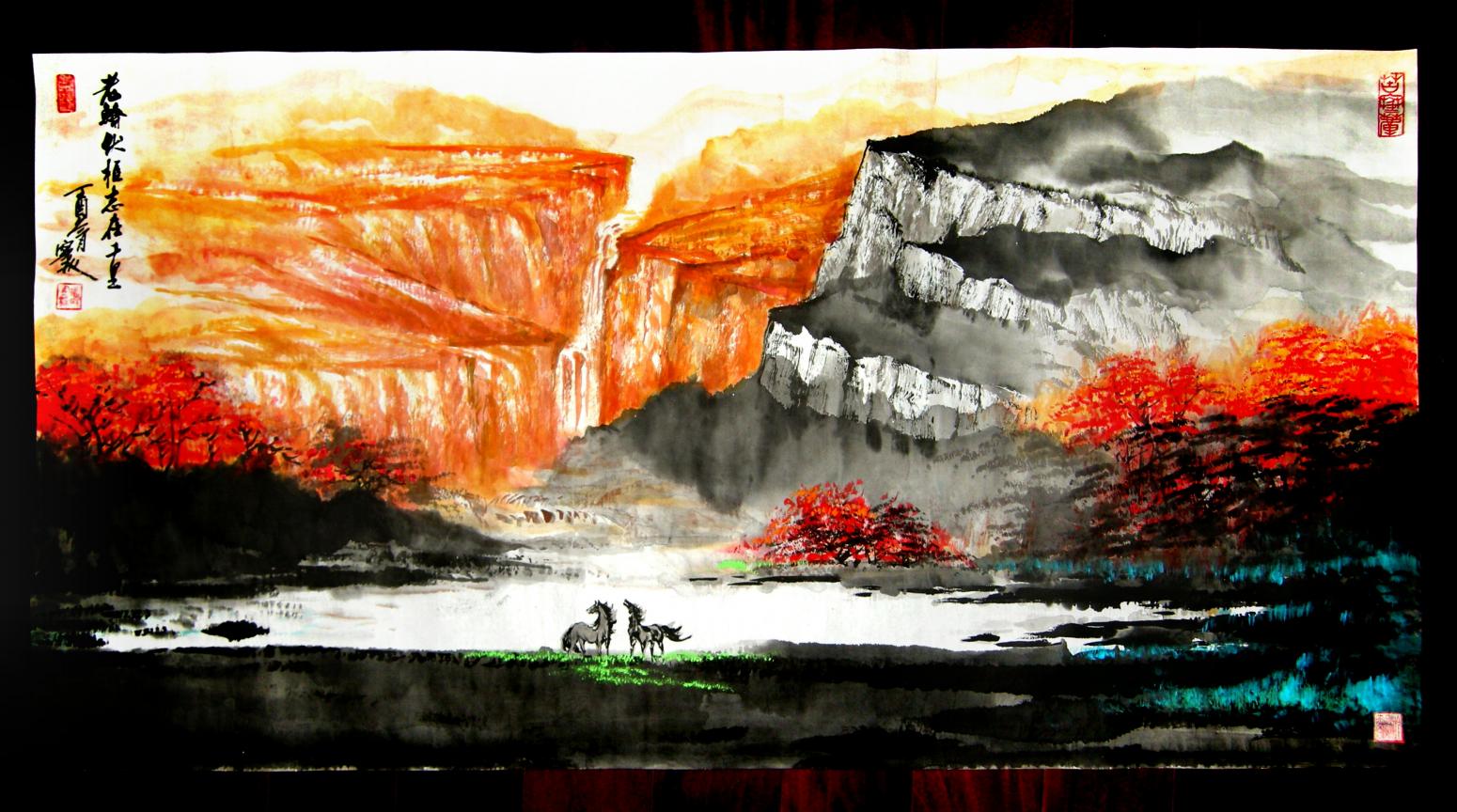 潘寧秋國(guó)畫作品《老驥伏櫪志在千里》【圖0】