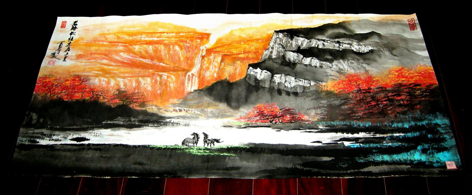 潘寧秋國(guó)畫作品《老驥伏櫪志在千里》【圖1】