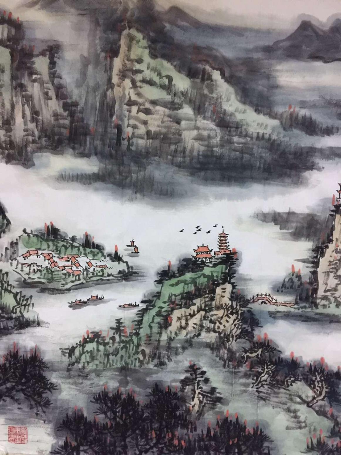 劉應(yīng)雄國畫作品《瀟湘八景全景圖》【圖0】